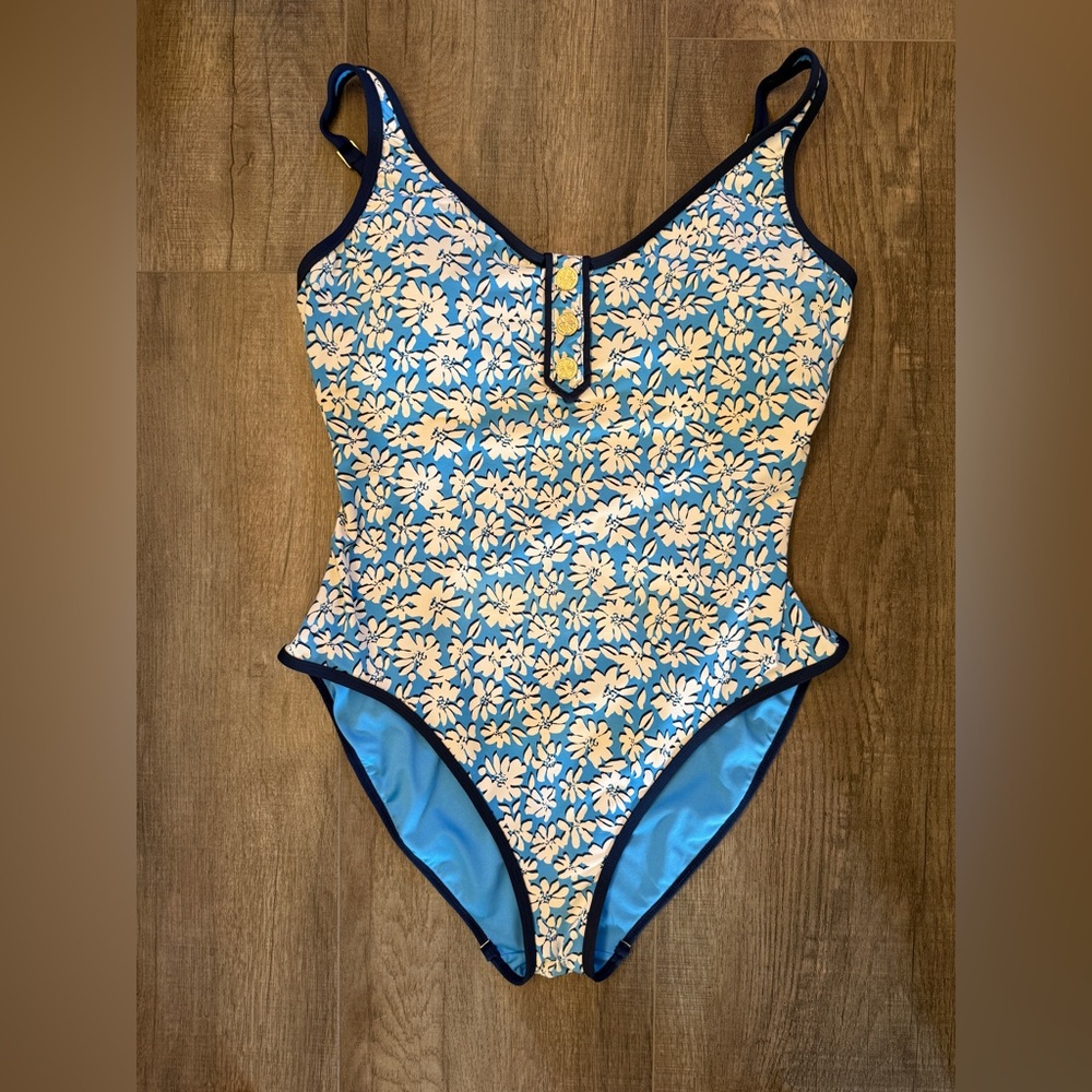 Lilly Pulitzer Baela One-Piece Swimsuit in Luna Blue Palm